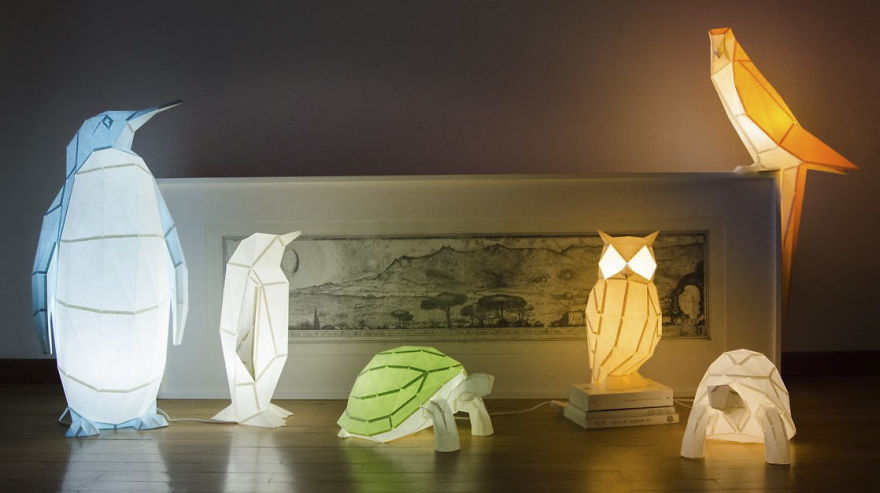 設計居家：建築師玩摺紙藝術，現代極簡風格的 DIY 動物紙燈太美了！