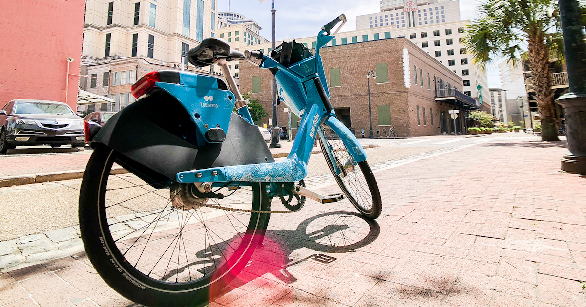 紐奧良之旅 – 自帶停車樁的在地租借單車「Blue Bike NOLA」